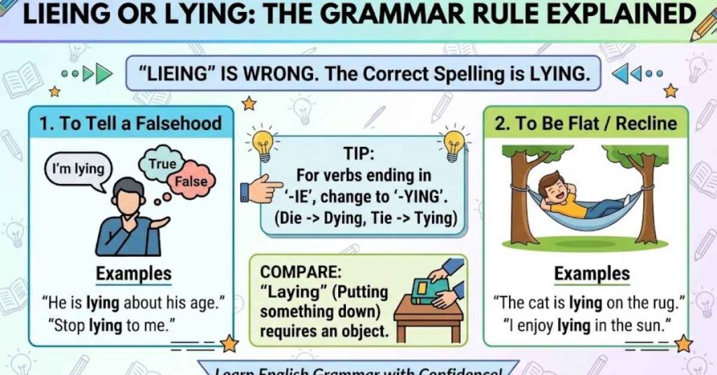 Lieing or Lying: The Grammar Rule Explained