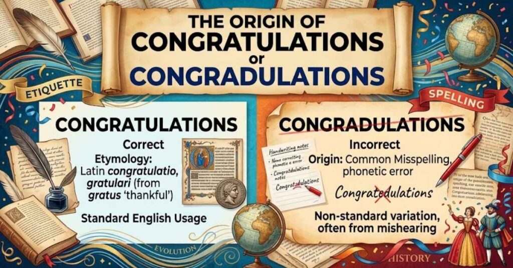 The Origin of Congratulations or Congradulations